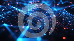 Digital network connecting data points creating an abstract technology background