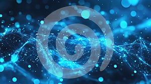 Digital network connecting data points in a futuristic technology concept