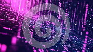 Digital network connecting data streams forming abstract grid