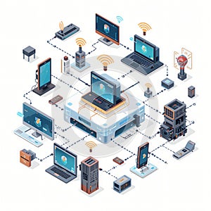 Digital network with devices