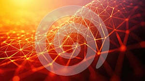 Digital network connecting glowing data points in abstract communication