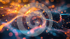 Digital network connecting glowing data points technology