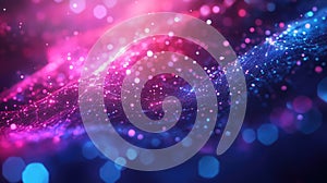 Digital network connecting glowing particles data flow