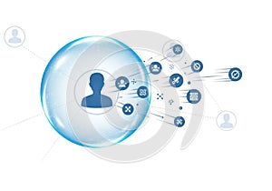 Digital network connecting people and data