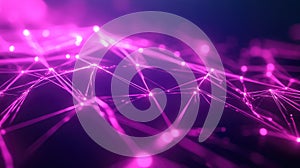 Digital network connecting points forming glowing plexus structure