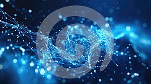 Digital network connecting points visualizing data communication and technology