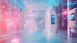 Digital network connecting smart building infrastructure and data flow