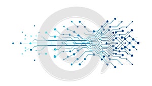 Digital Network Connection: Abstract Particle Flow, vector design Generative AI