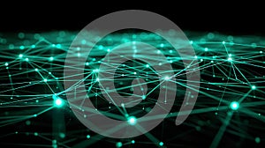 Digital Network Connection - Abstract Plexus Background With Glowing Nodes And Lines