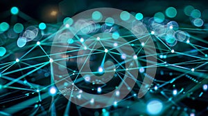 Digital Network Connection, Abstract Technology Background. Blockchain, Data, IoT Concept