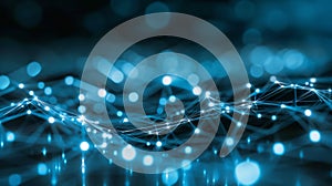 Digital Network Connection: Abstract Technology Background, Data Flow, Sci-Fi, AI, Cloud Computing, Blockchain, Web3