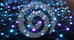 Digital Network Connection, Abstract Technology Background, Global Data AI Concept