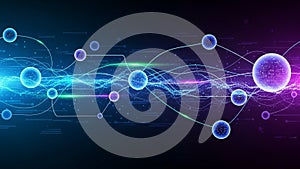 Digital Network Connection Abstract Technology Data Flow Global Communication Pathways