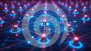 Digital Network Connection: AI, Blockchain, Data Visualization Concept