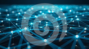Digital Network Connection, Blue Abstract Data Background