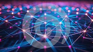 Digital Network Connection: Futuristic Tech, AI, And Data Visualization Concept