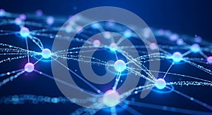 Digital Network Connection Grid - Abstract Technology Background