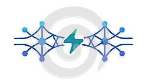 Digital Network Connection Icon, vector design Generative AI