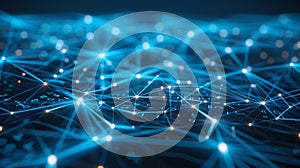 Digital Network Connection Lines, Data Flow, Hi-Tech System Background