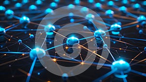 Digital Network Connection Nodes Structure, Abstract Technology Background