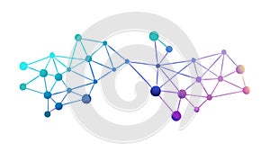 Digital Network Connection Points. Abstract Tech Data Flow Structure, vector design Generative AI