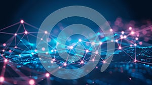 Digital Network Connection Polygon Structure Abstract Background