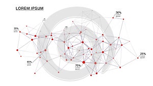 Digital network connection structure. Big data transfer background. Analysis concept. Vector illustration