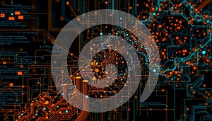 Digital network connection, technology abstract, and data flow background, Stock Photo, Generative AI