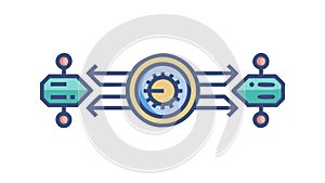 Digital network connection: technology integration and seamless data flow, vector design Generative AI