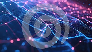 Digital network connections forming a dynamic technology background