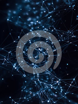 Digital network connections in a futuristic data visualization
