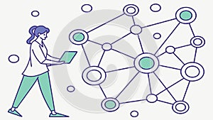 Digital Network Connections People Technology, vector design Generative AI