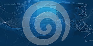 Cloud Computing Design Concept with World Map and Mobile Device