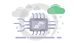 Digital network connectivity, data flow stream, interconnected systems, vector design Generative AI