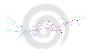 Digital network constellation pattern with connected dots and lines, vector design Generative AI