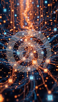 Digital Network Data Flow Abstract