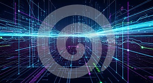 Digital Network Data Stream with Binary Code technology