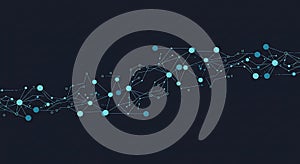 A digital network design shows interconnected nodes represented by variously siz photo