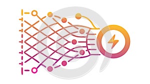 Digital Network with Energy Flow, Data Communication, vector design Generative AI