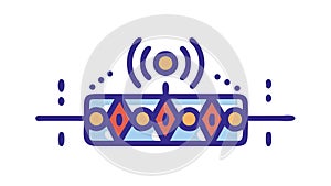 Digital Network Gateway, secure data flow, vector design Generative AI