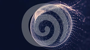 Digital network globe connecting global data technology