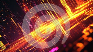 Digital network glowing data stream abstract technology