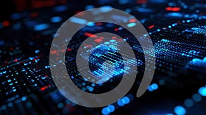 Digital Network Grid Abstract Tech Visualization of Interconnected Data System