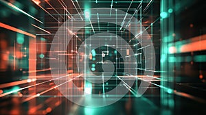 Digital network grid connecting big data points