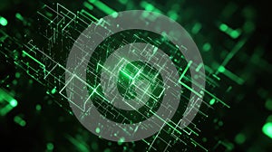 Digital network grid connecting glowing data points