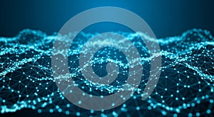 Digital Network Grid with Glowing Nodes abstract technology