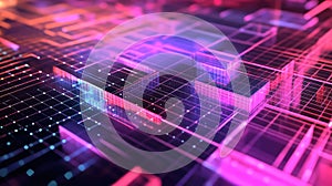 Digital network grid pulsing with data connections