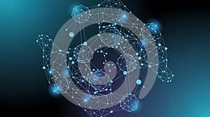 Digital Network Hand: Abstract Technology, Data Connection & AI Concept