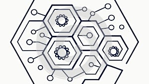 Digital Network Hexagon Circuit Design, vector design Generative AI