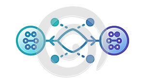 Digital network hub, interconnected data flow. vector design Generative AI